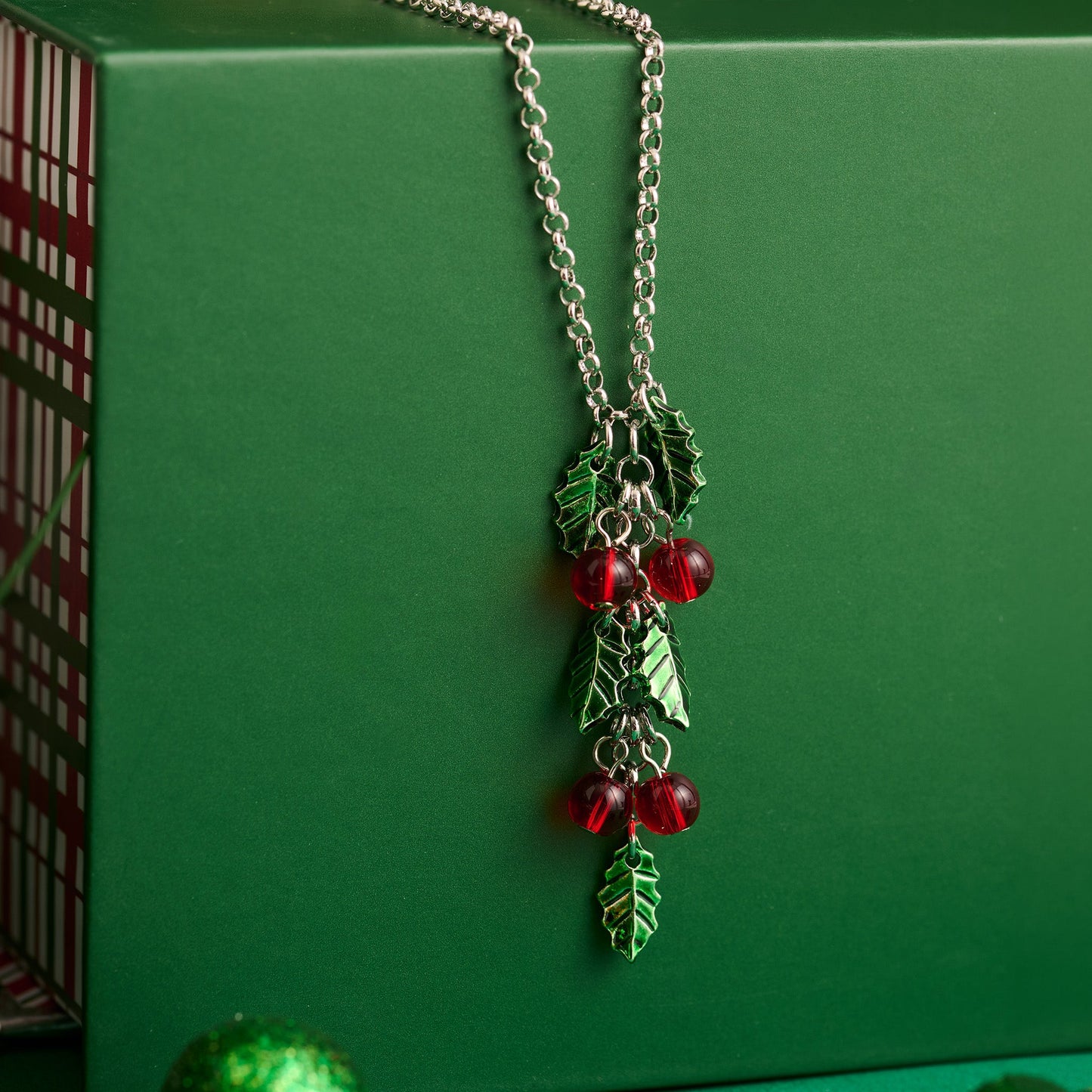 Holiday Poinsettia Pendant Necklace