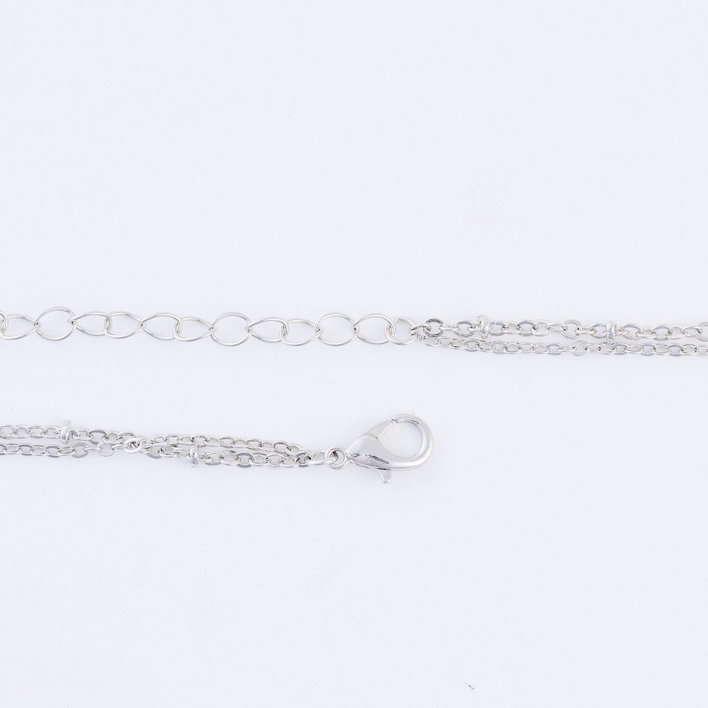 Holiday Double Row Snowflake Pendant Necklace
