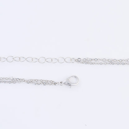 Holiday Double Row Snowflake Pendant Necklace