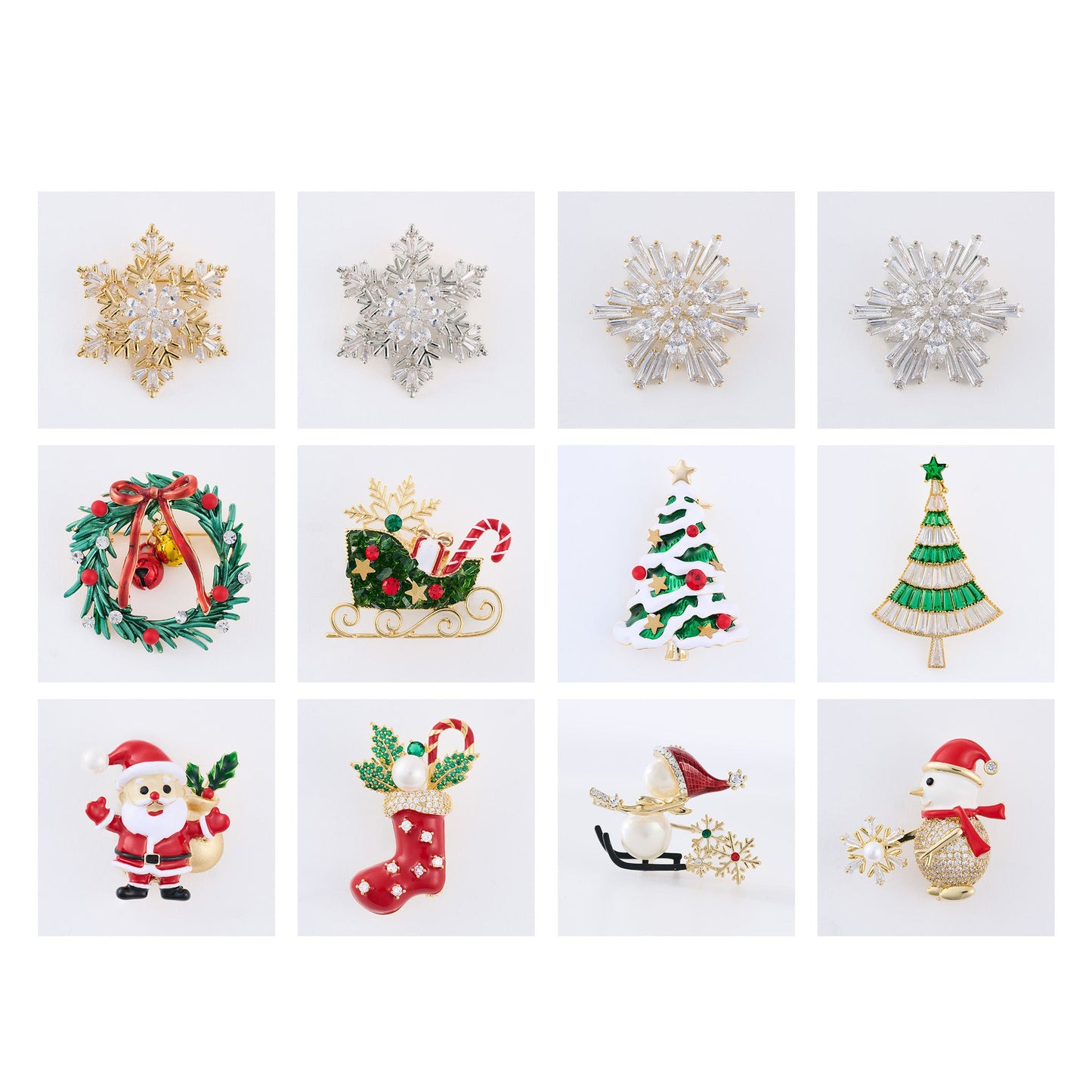 24 Piece Holiday Brooch Assortment