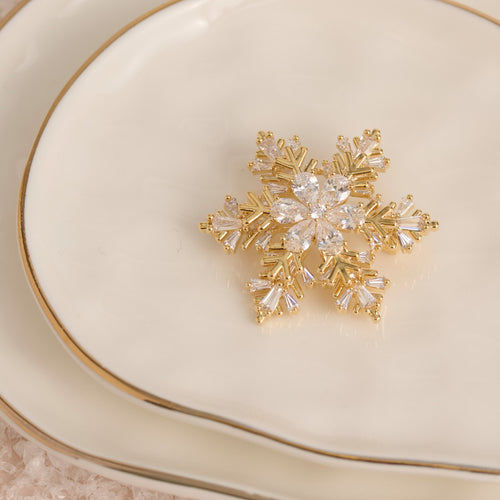 Holiday Spinning Snowflake Brooch