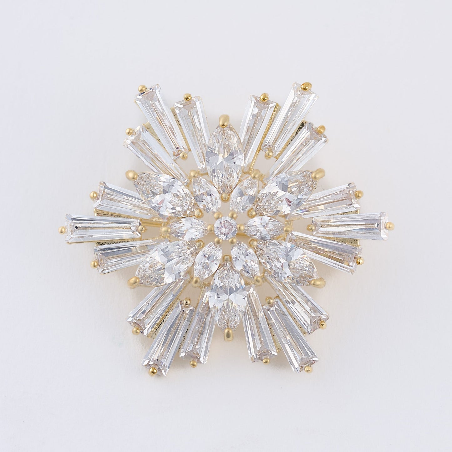 Holiday Baguette Snowflake Brooch