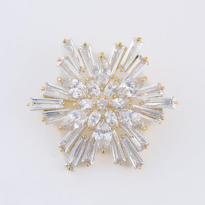 Holiday Baguette Snowflake Brooch