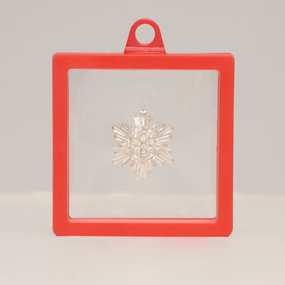 Holiday Baguette Snowflake Brooch