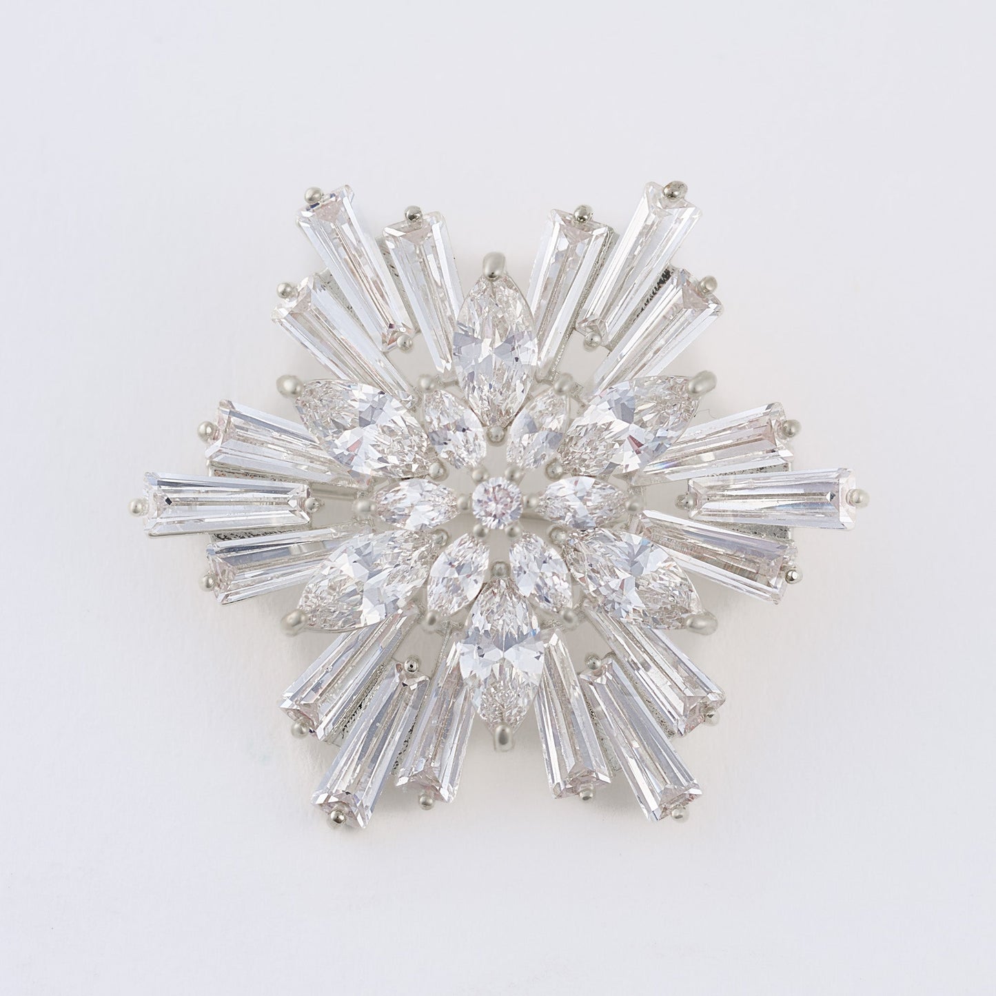Holiday Baguette Snowflake Brooch