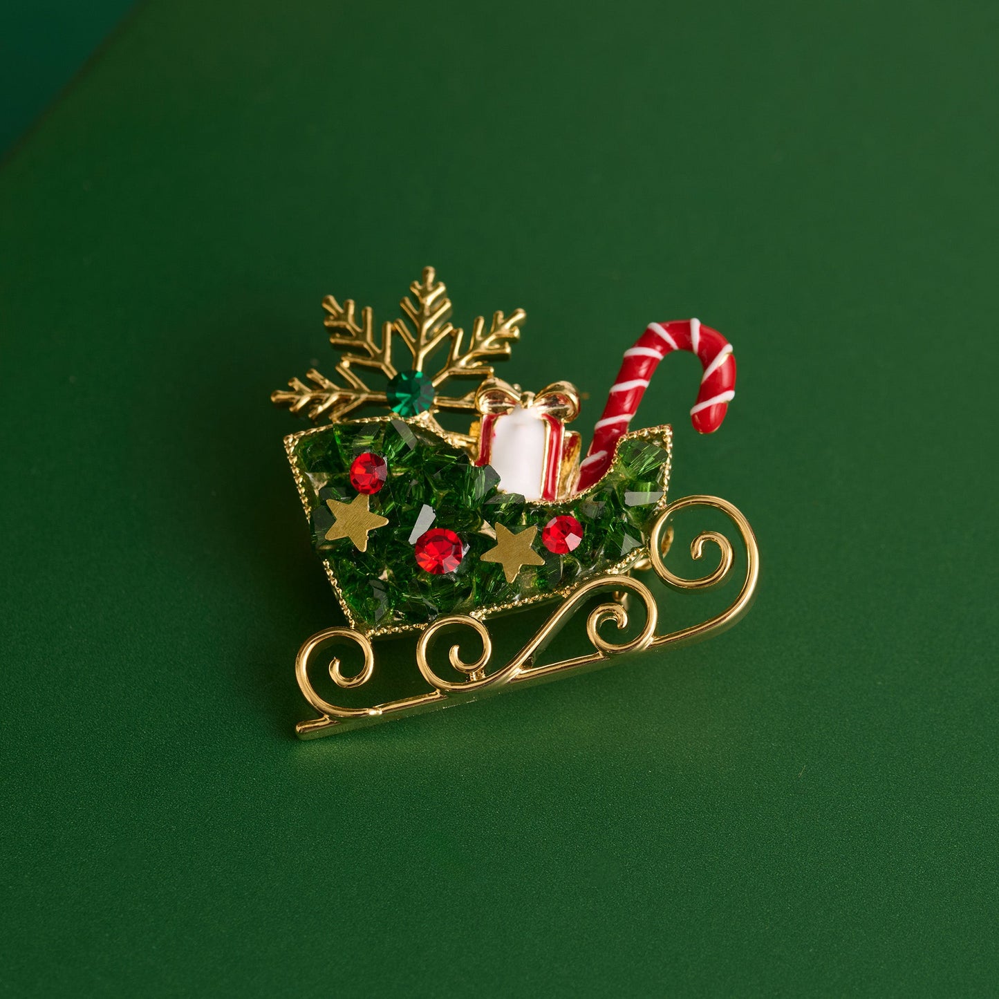 Holiday Sleigh Brooch