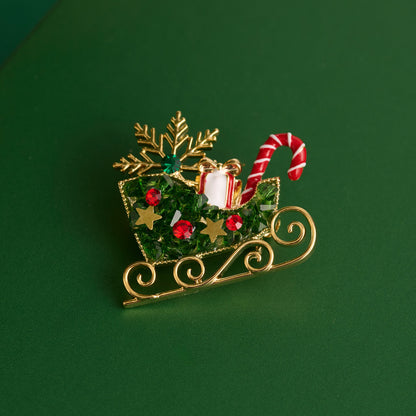 Holiday Sleigh Brooch