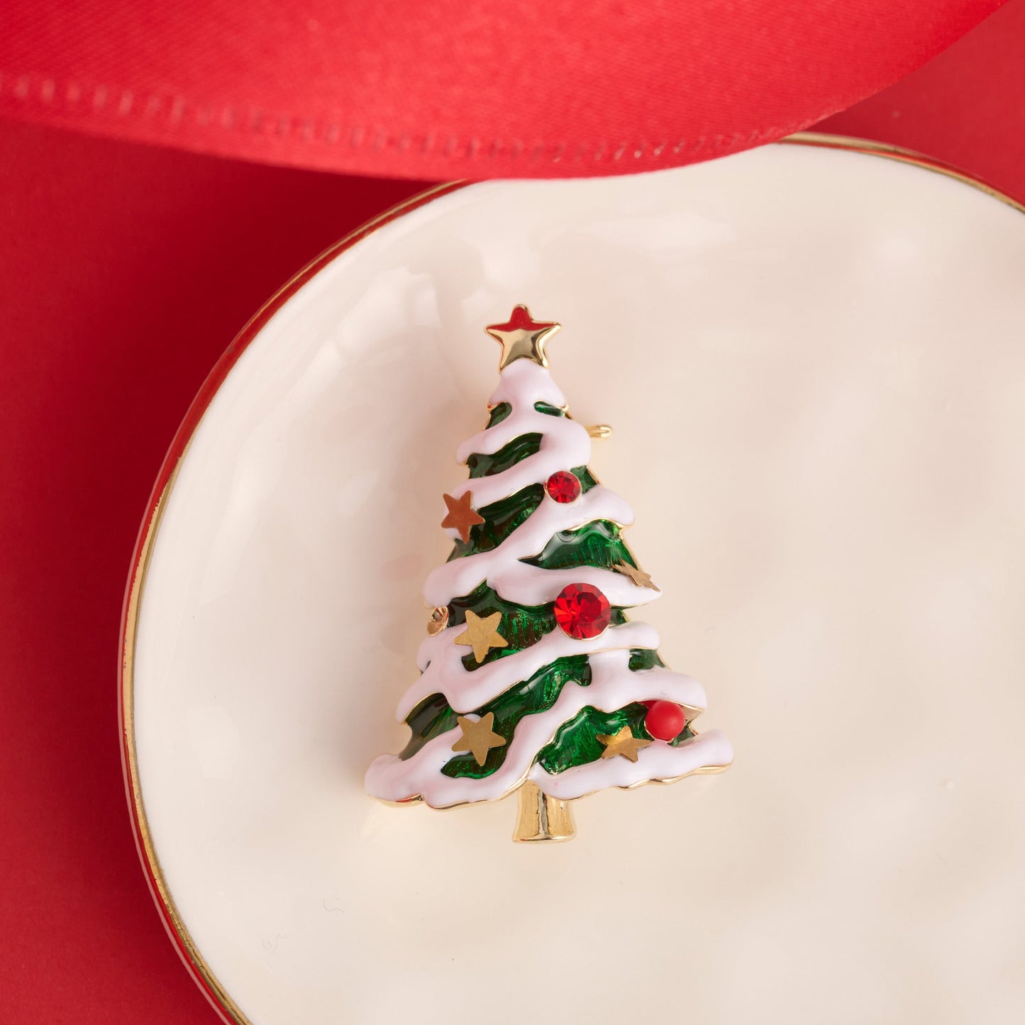 Holiday Christmas Tree Brooch
