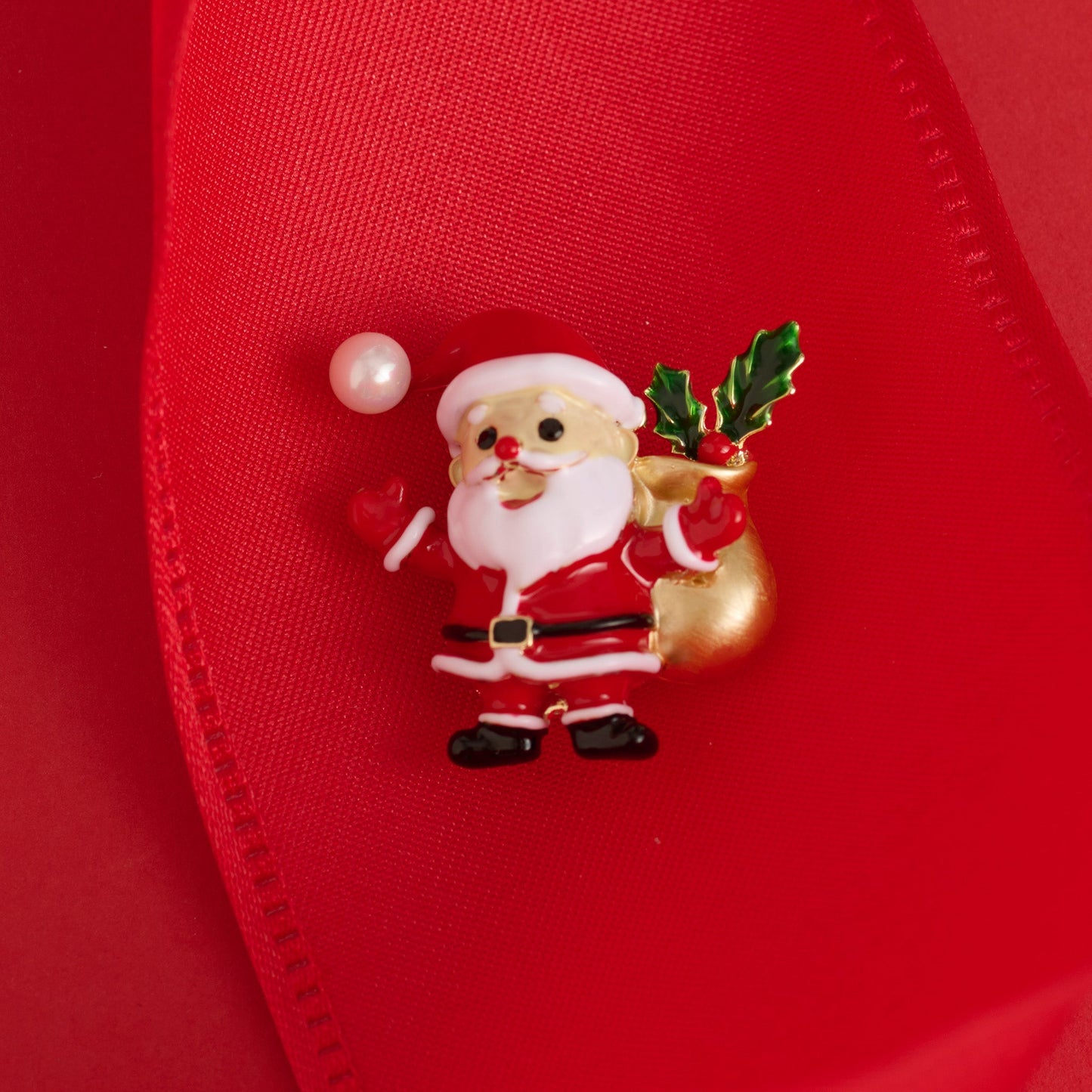 Holiday Santa Brooch