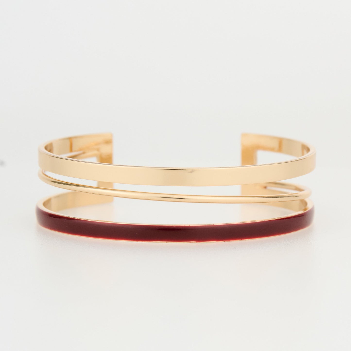Kaelin Circle Two Tone Enamel Cuff Bracelet