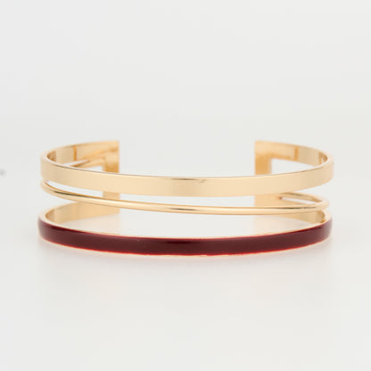 Kaelin Circle Two Tone Enamel Cuff Bracelet