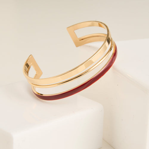 Kaelin Circle Two Tone Enamel Cuff Bracelet