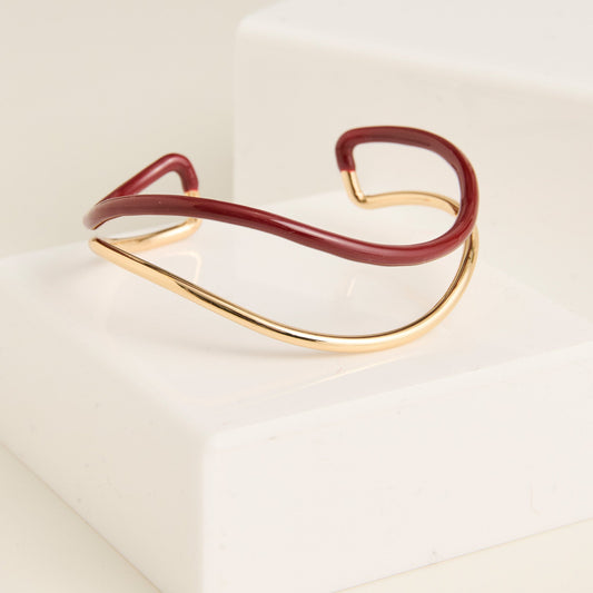 Kaelin Contour Two Tone Enamel Cuff Bracelet