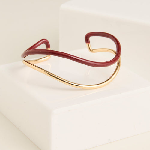 Kaelin Contour Two Tone Enamel Cuff Bracelet
