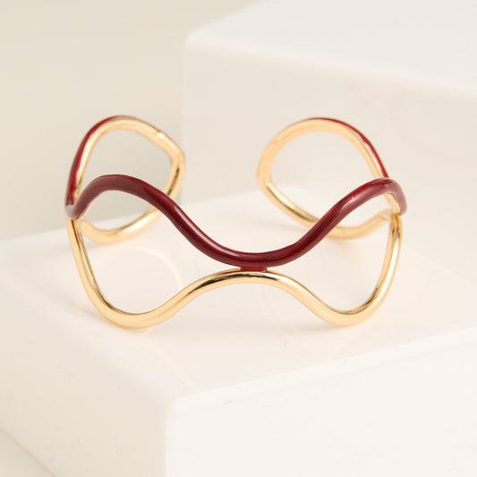Kaelin Wavy Two Tone Enamel Cuff Bracelet