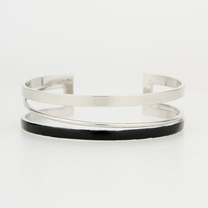 Kaelin Circle Two Tone Enamel Cuff Bracelet