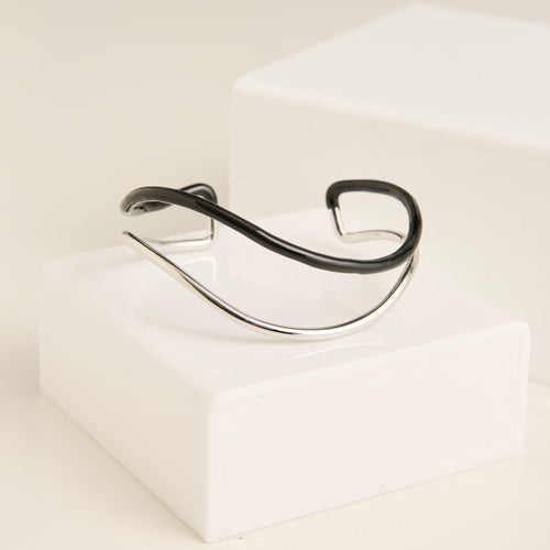 Kaelin Contour Two Tone Enamel Cuff Bracelet