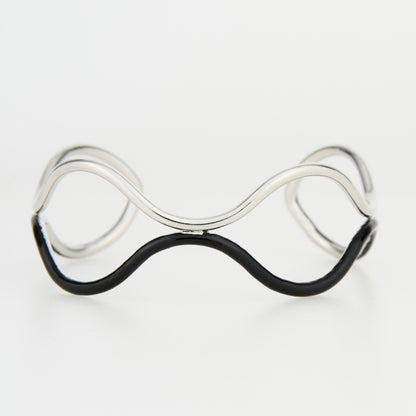 Kaelin Wavy Two Tone Enamel Cuff Bracelet