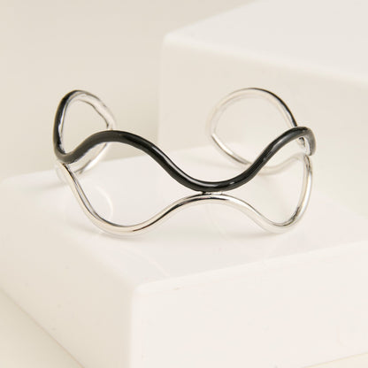Kaelin Wavy Two Tone Enamel Cuff Bracelet