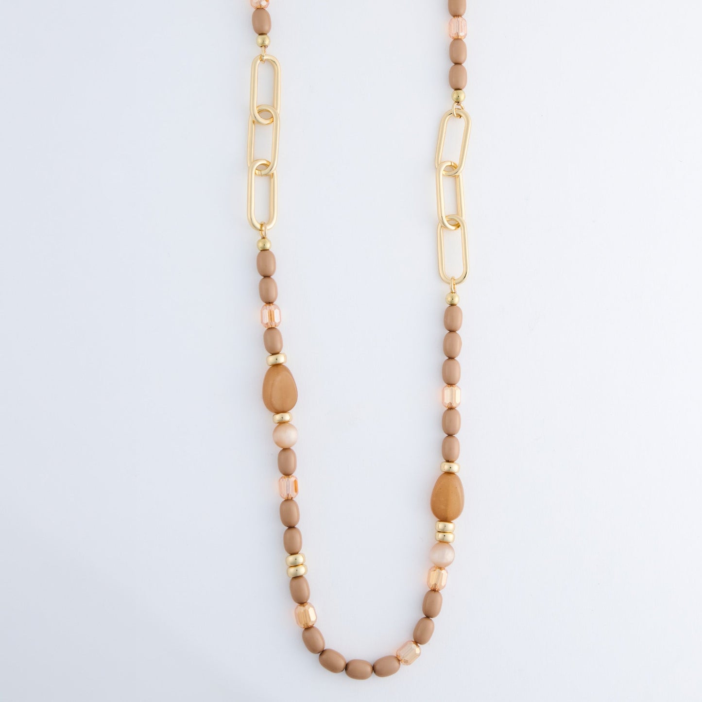 Sia Mixed Bead And Chain Long Necklace