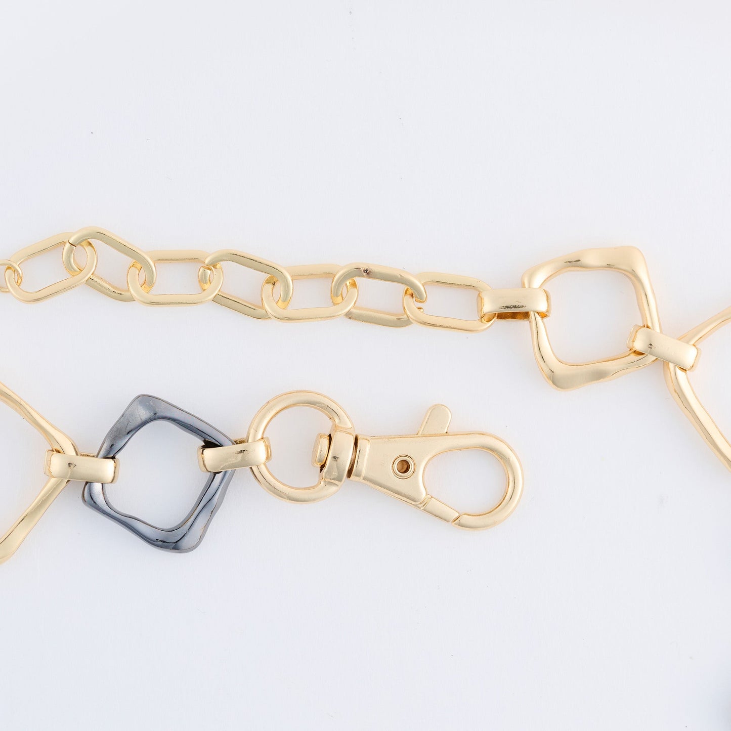 Willa Two Tone Chunky Square Link Collar Necklace
