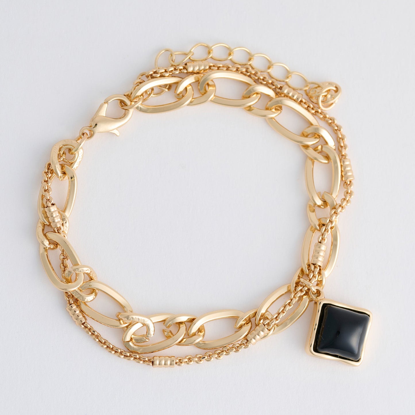 Miah Double Row Enamel Charm Bracelet
