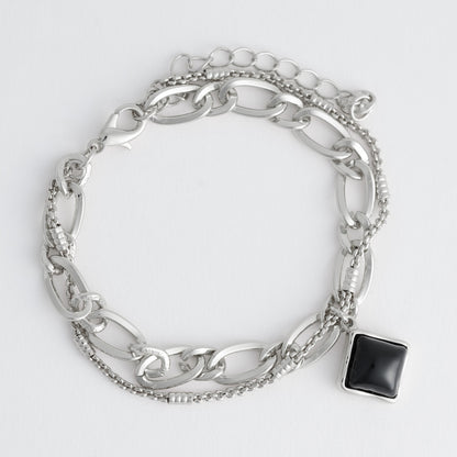 Miah Double Row Enamel Charm Bracelet