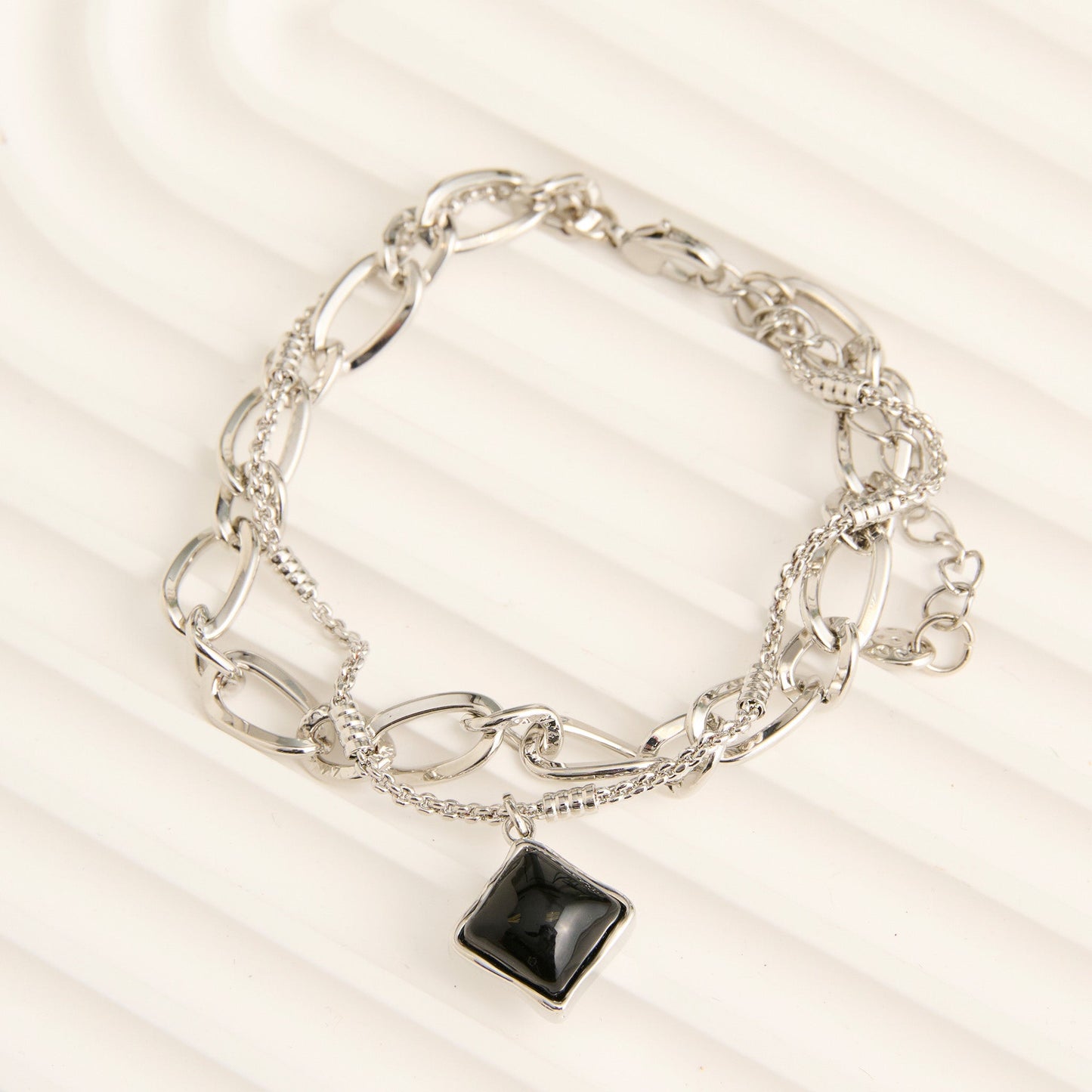 Miah Double Row Enamel Charm Bracelet