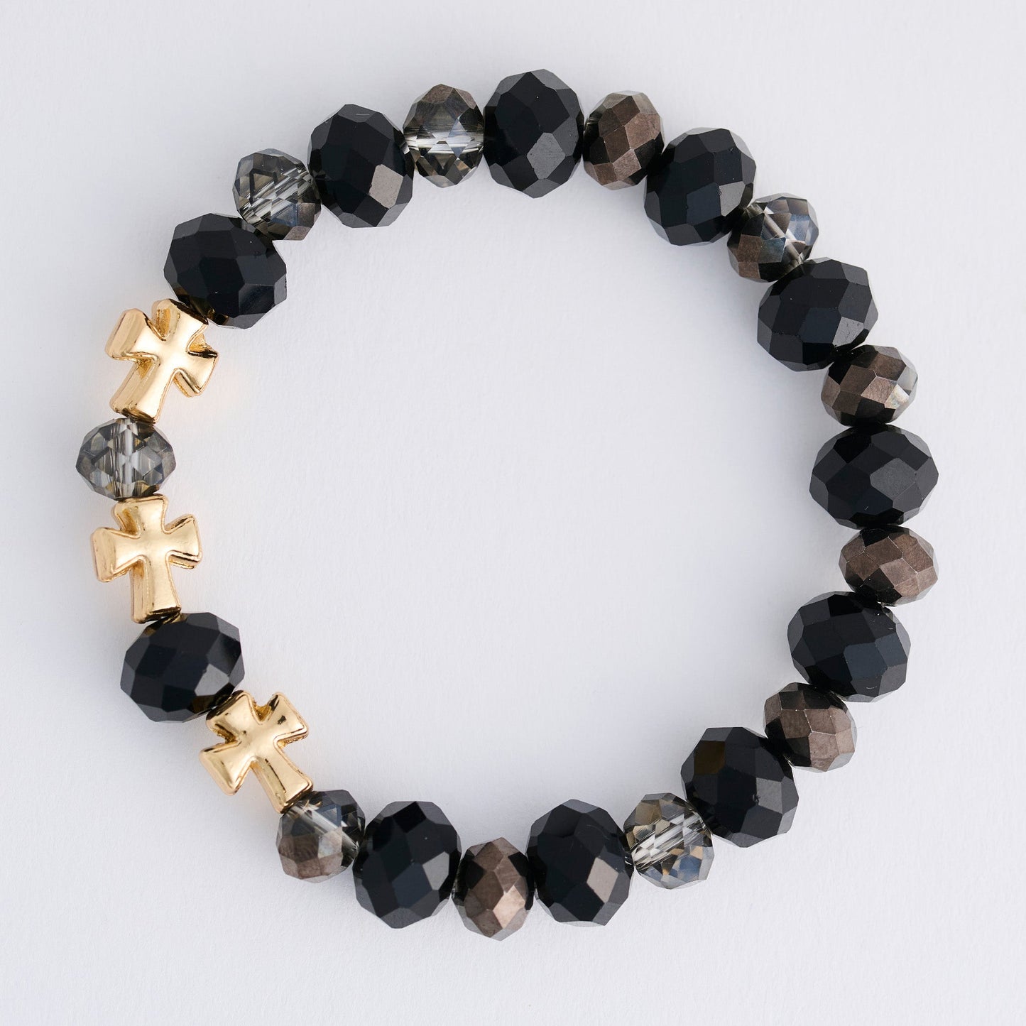 Estelle Cross Bead Stretch Bracelet