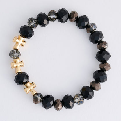 Estelle Cross Bead Stretch Bracelet
