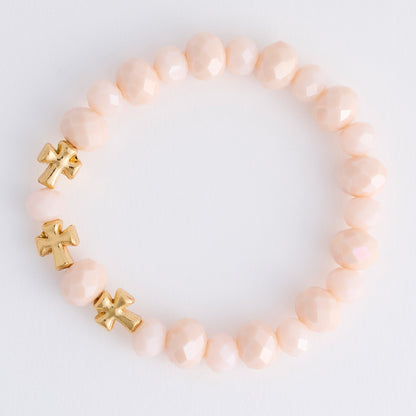 Estelle Cross Bead Stretch Bracelet