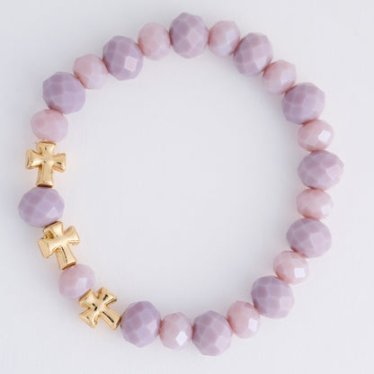 Estelle Cross Bead Stretch Bracelet
