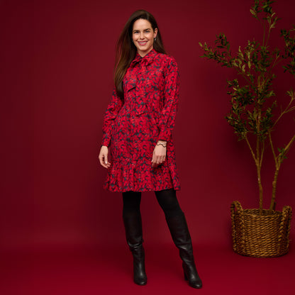 Adair Button Up Tiered Dress