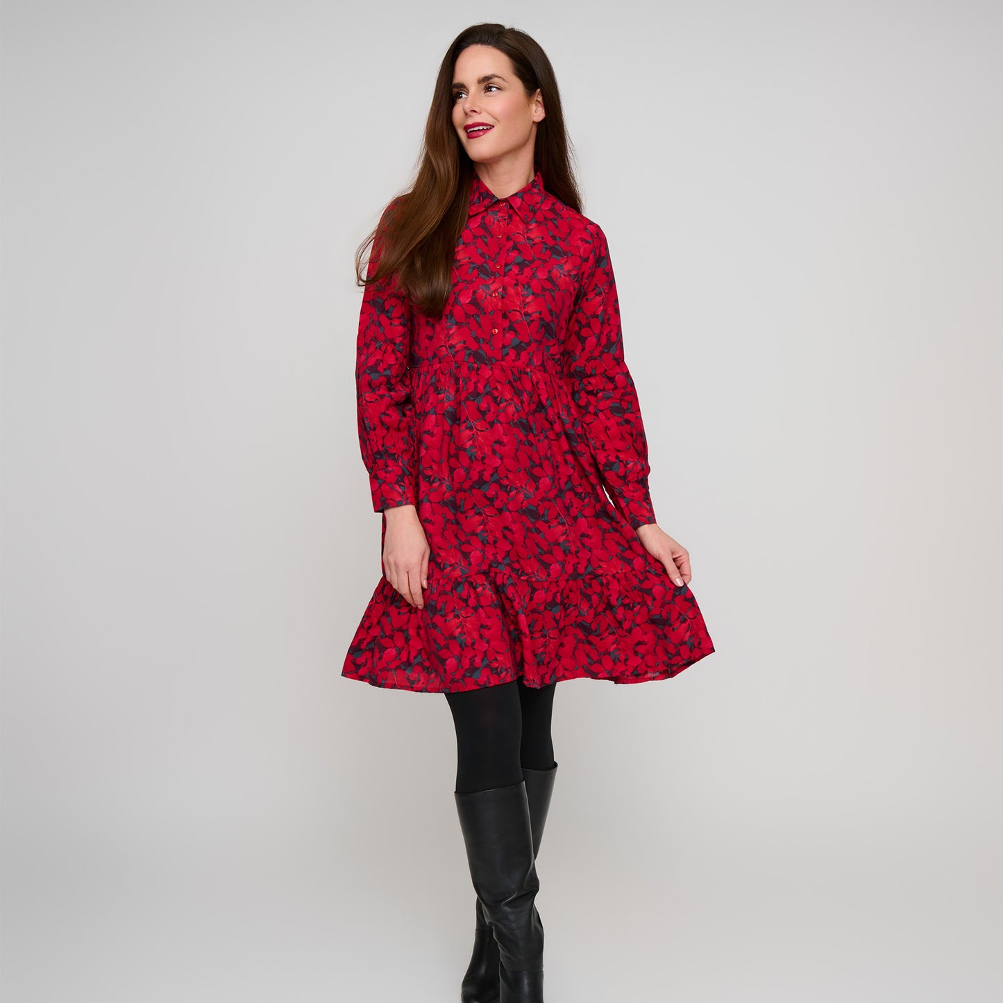 Adair Button Up Tiered Dress