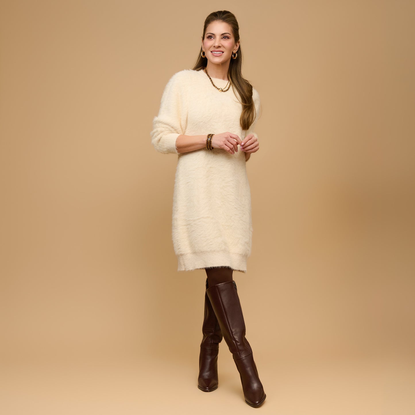 Jovie Fuzzy Knit Sweater Dress