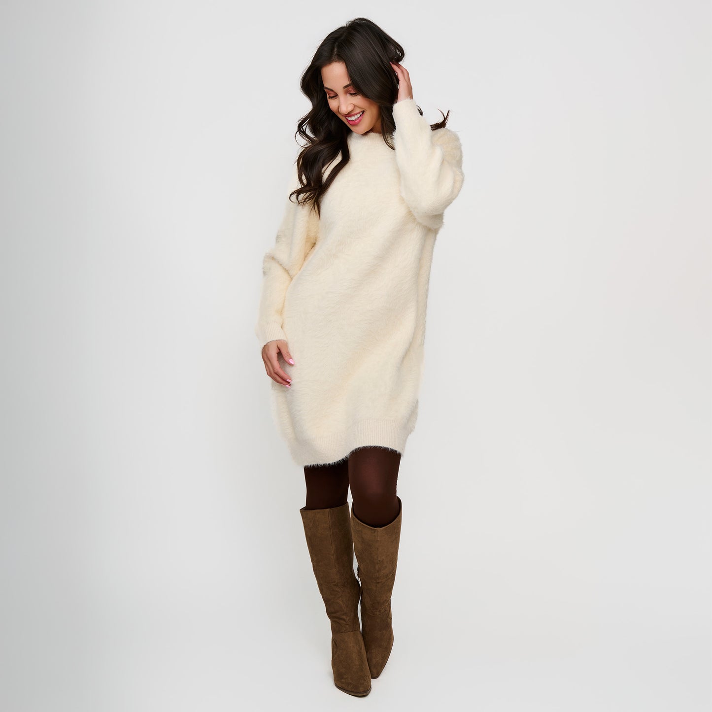 Jovie Fuzzy Knit Sweater Dress