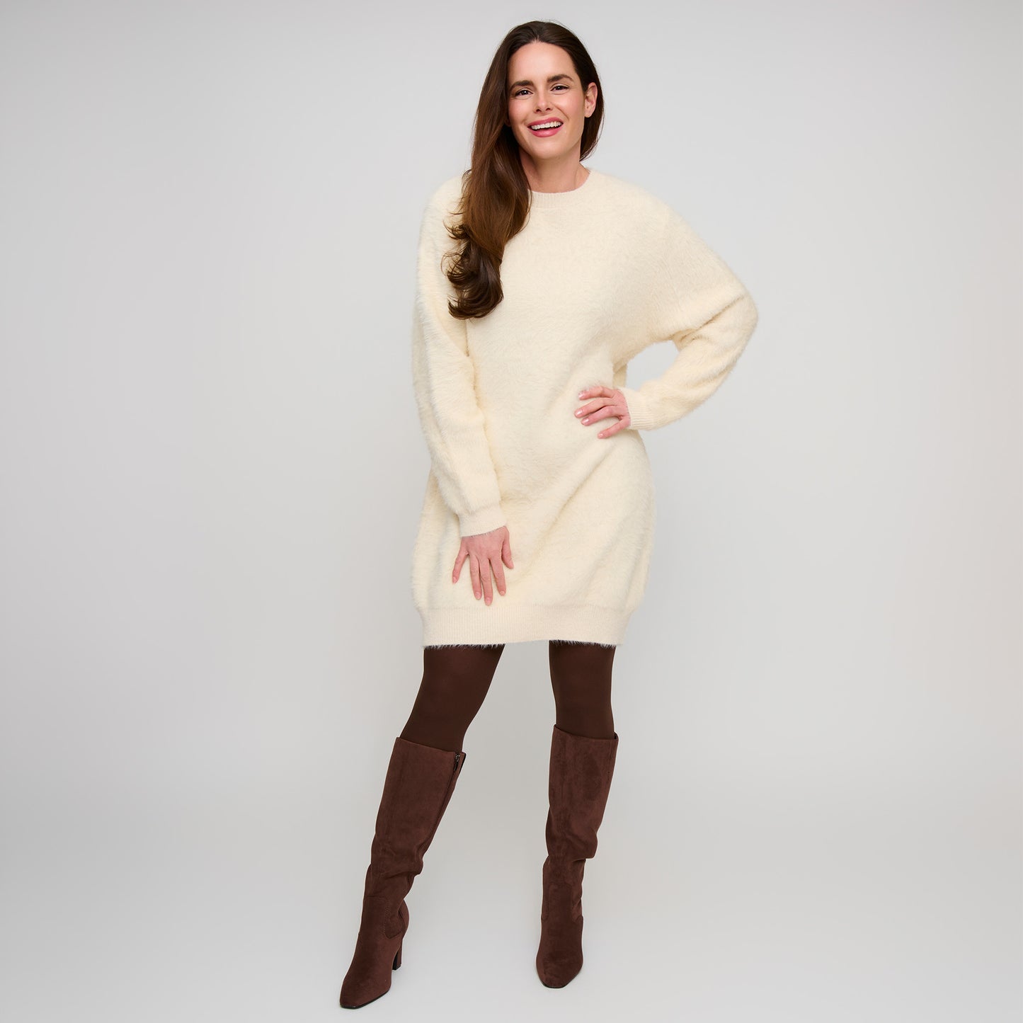 Jovie Fuzzy Knit Sweater Dress