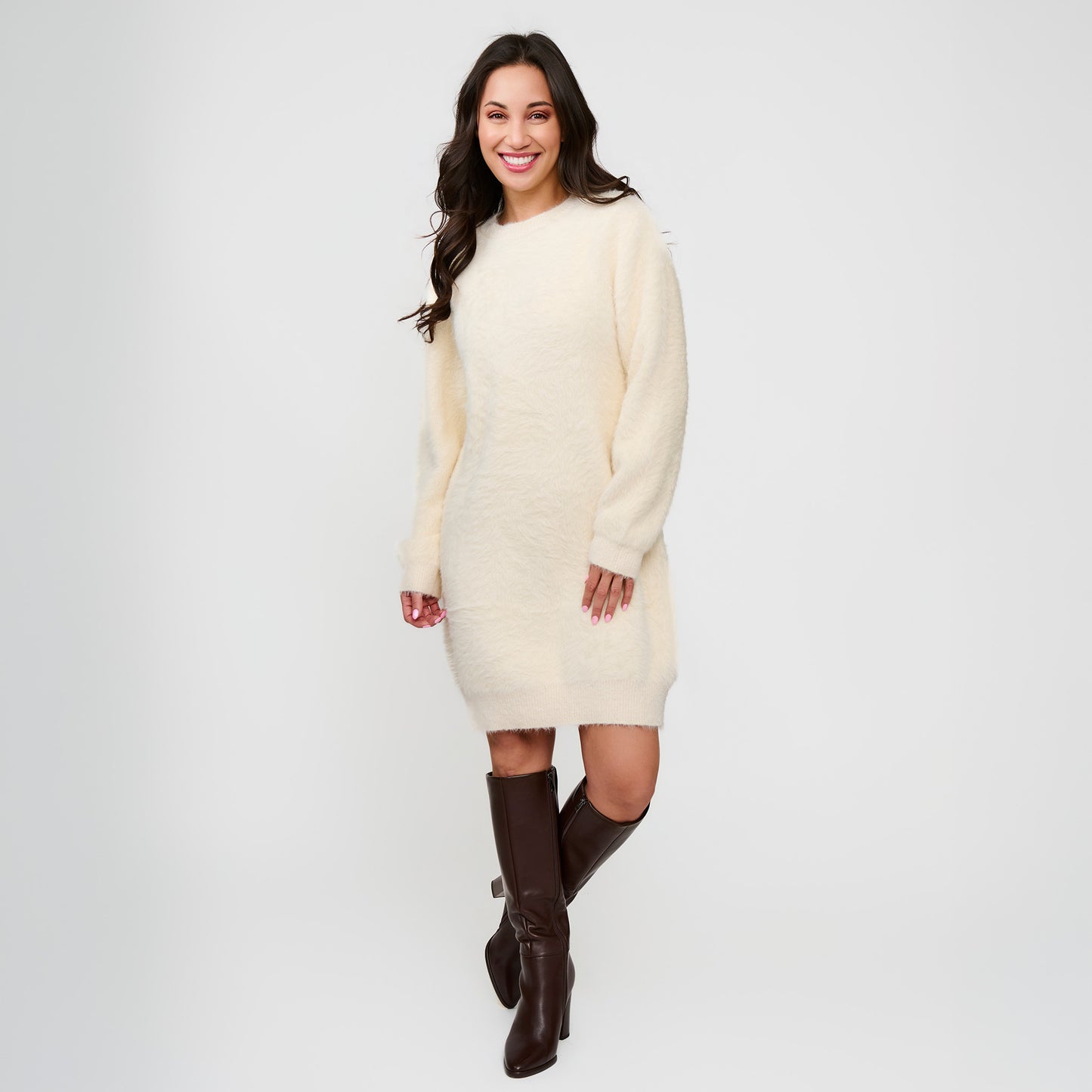 Jovie Fuzzy Knit Sweater Dress