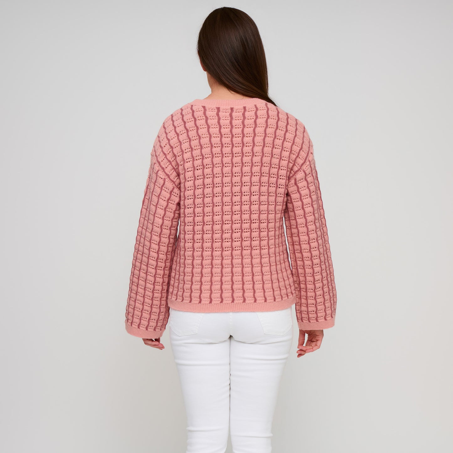 Dani Wide Sleeve Gingham Knit Sweater