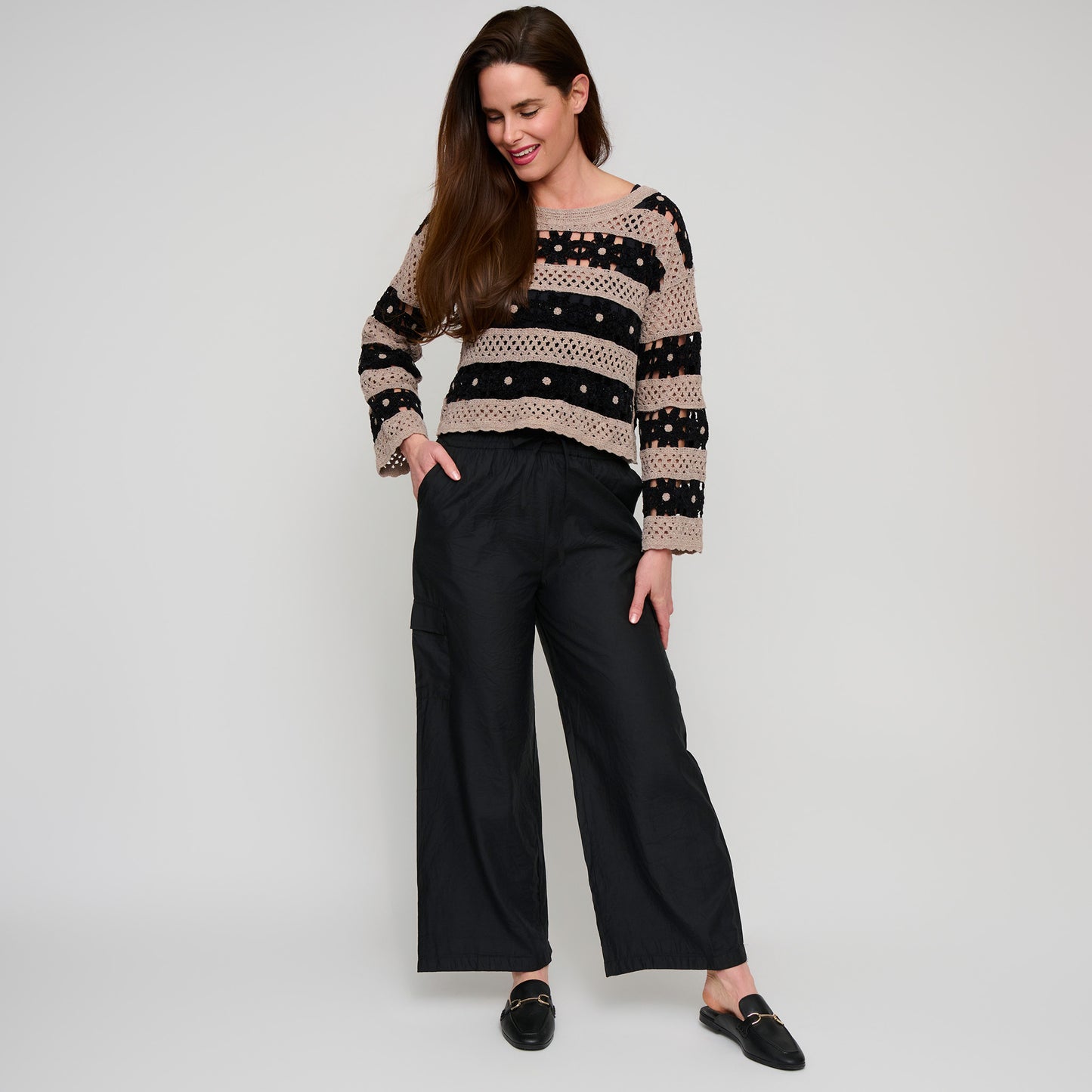 Vera Chenille Crochet Floral Open Knit Sweater