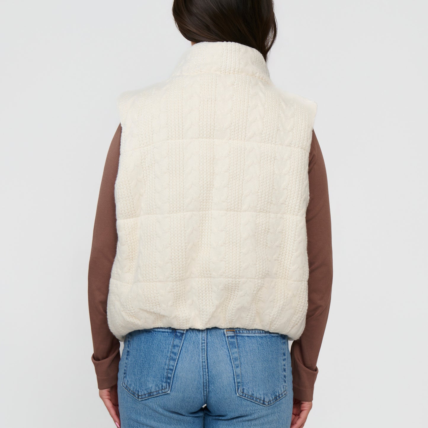 Claire Cable Knit Puffer Vest
