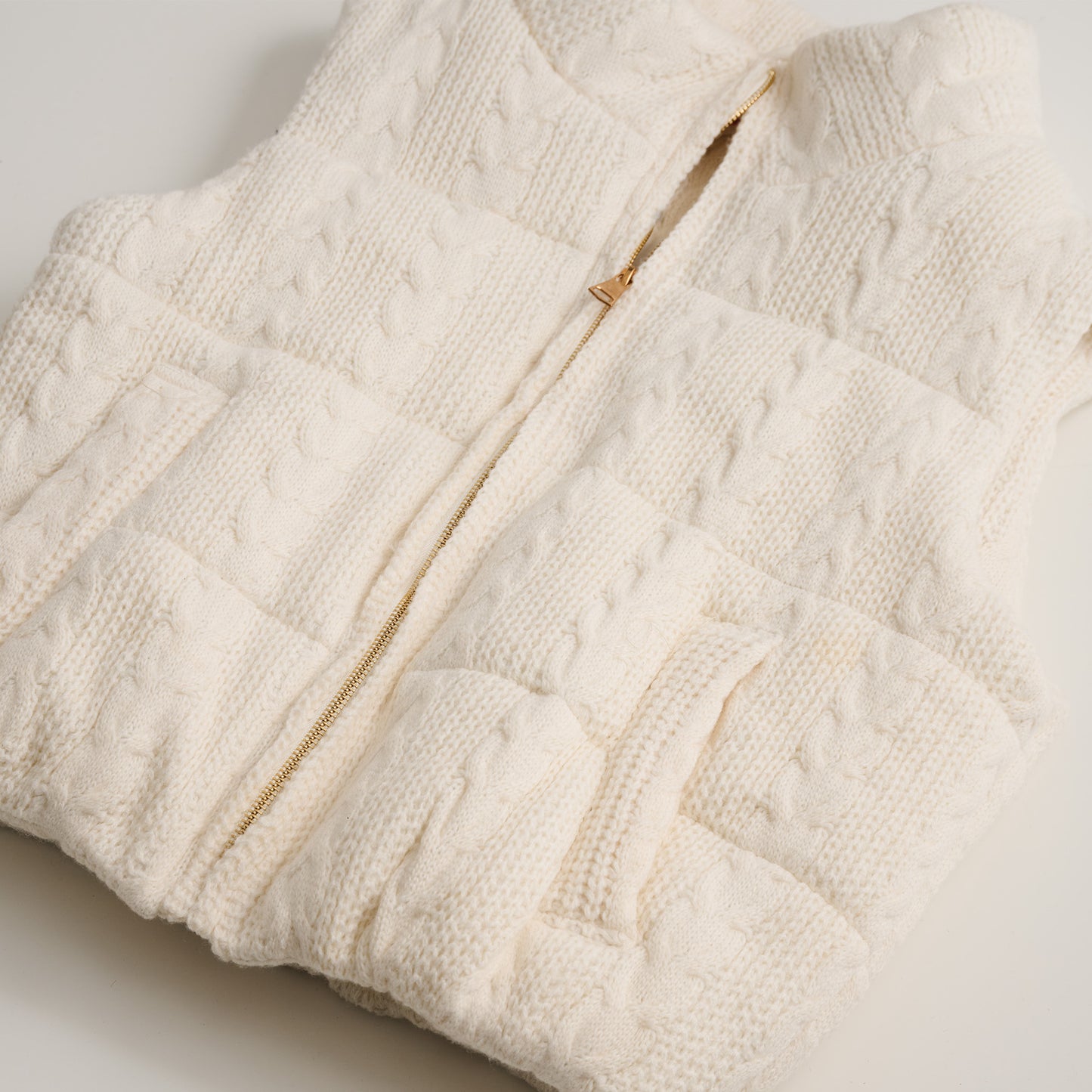 Claire Cable Knit Puffer Vest
