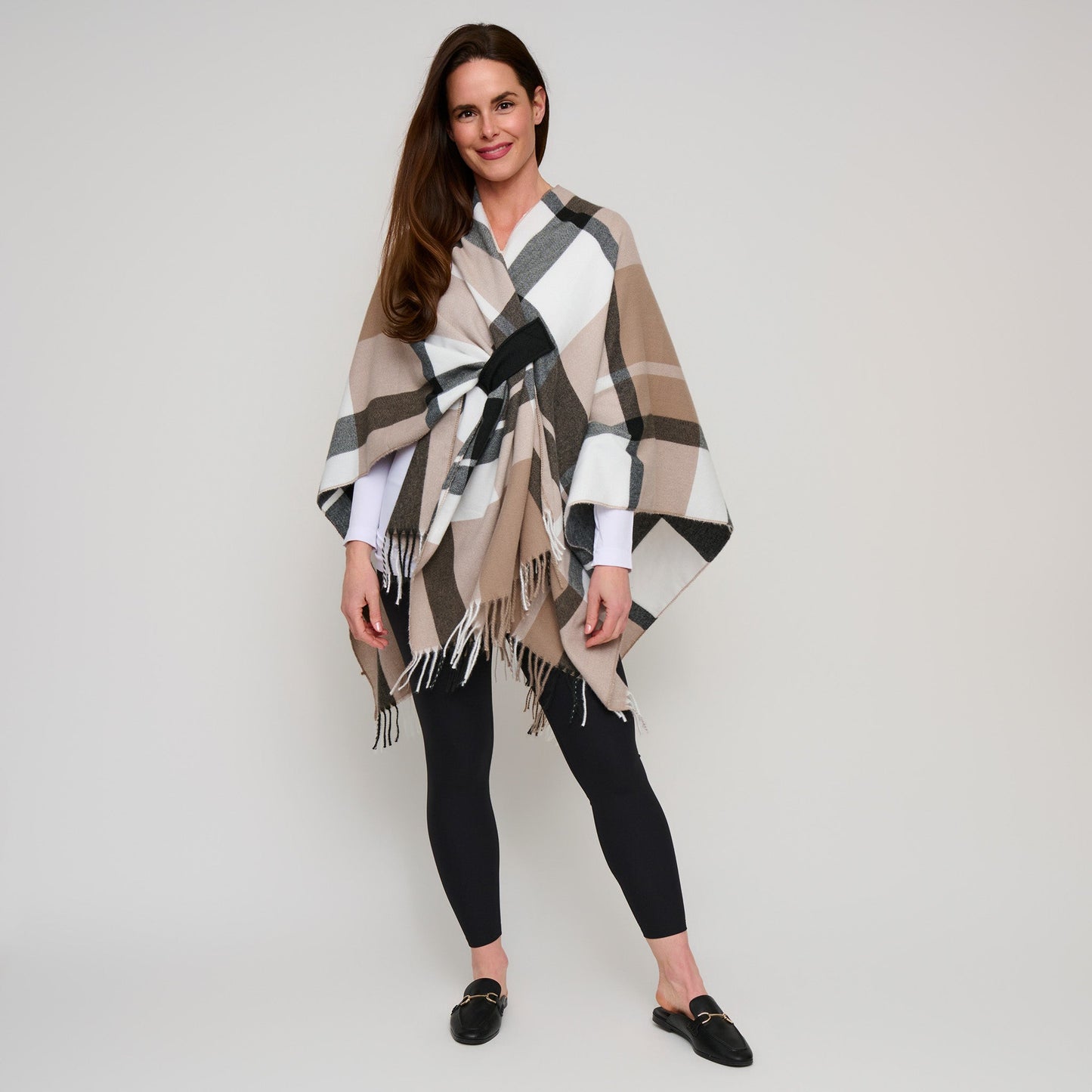 Alora Open Front Plaid Wrap
