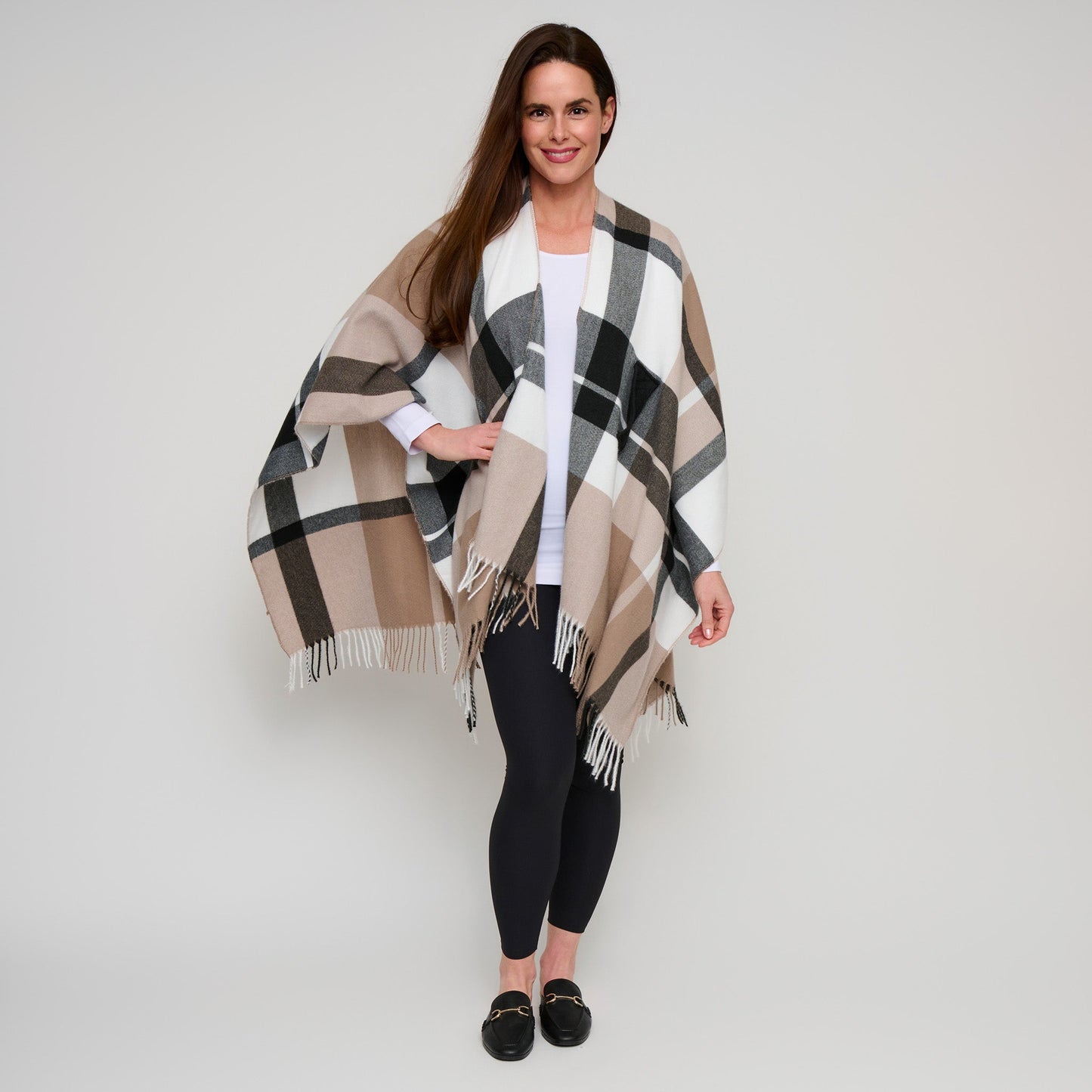 Alora Open Front Plaid Wrap