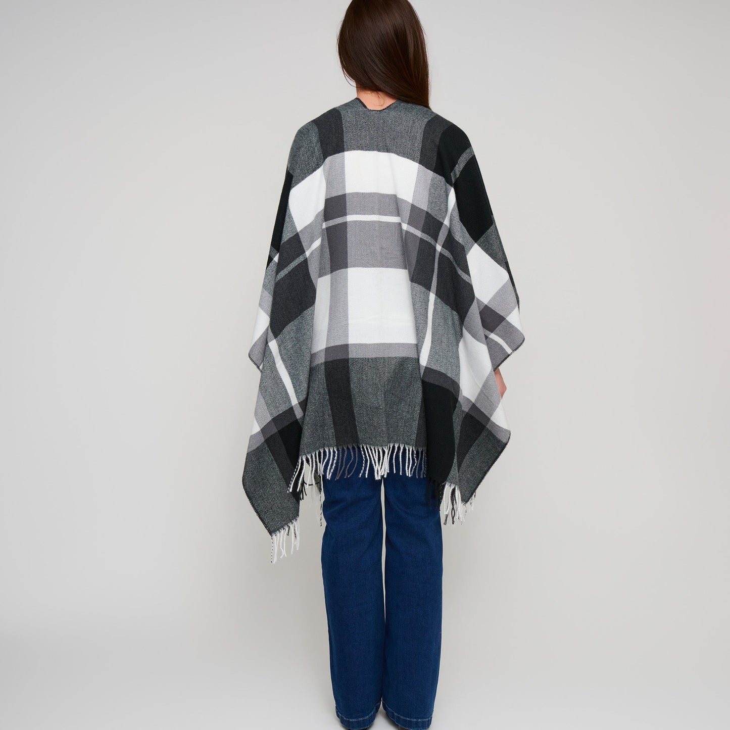 Alora Open Front Plaid Wrap