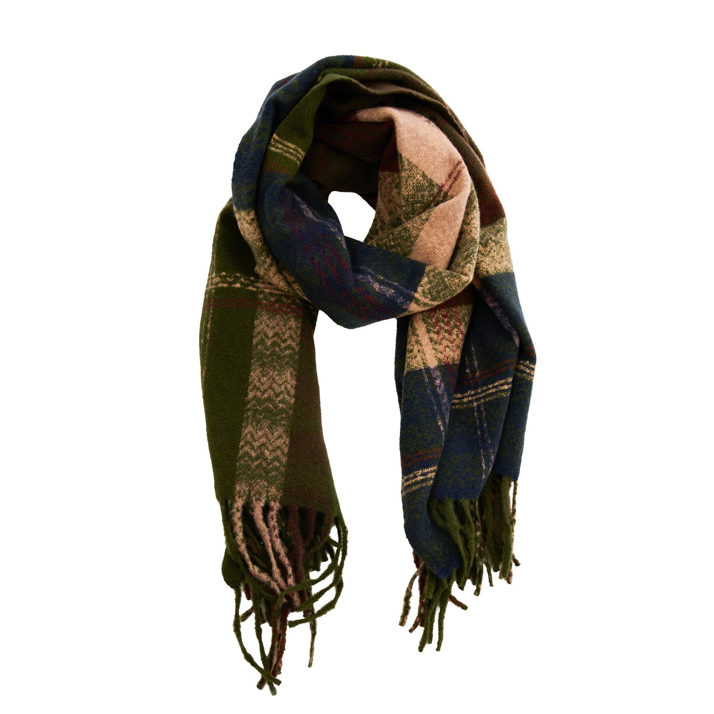 Callen Tartan Plaid Fringe Scarf