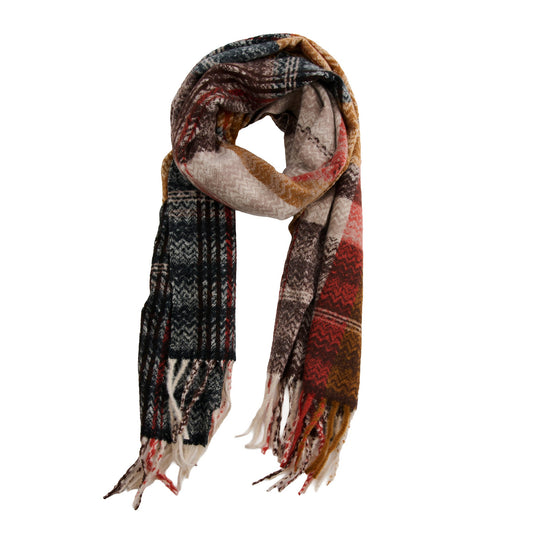 Callen Tartan Plaid Fringe Scarf