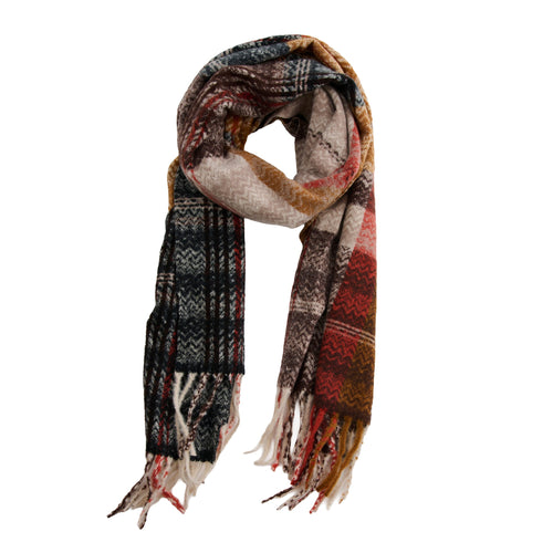Callen Tartan Plaid Fringe Scarf