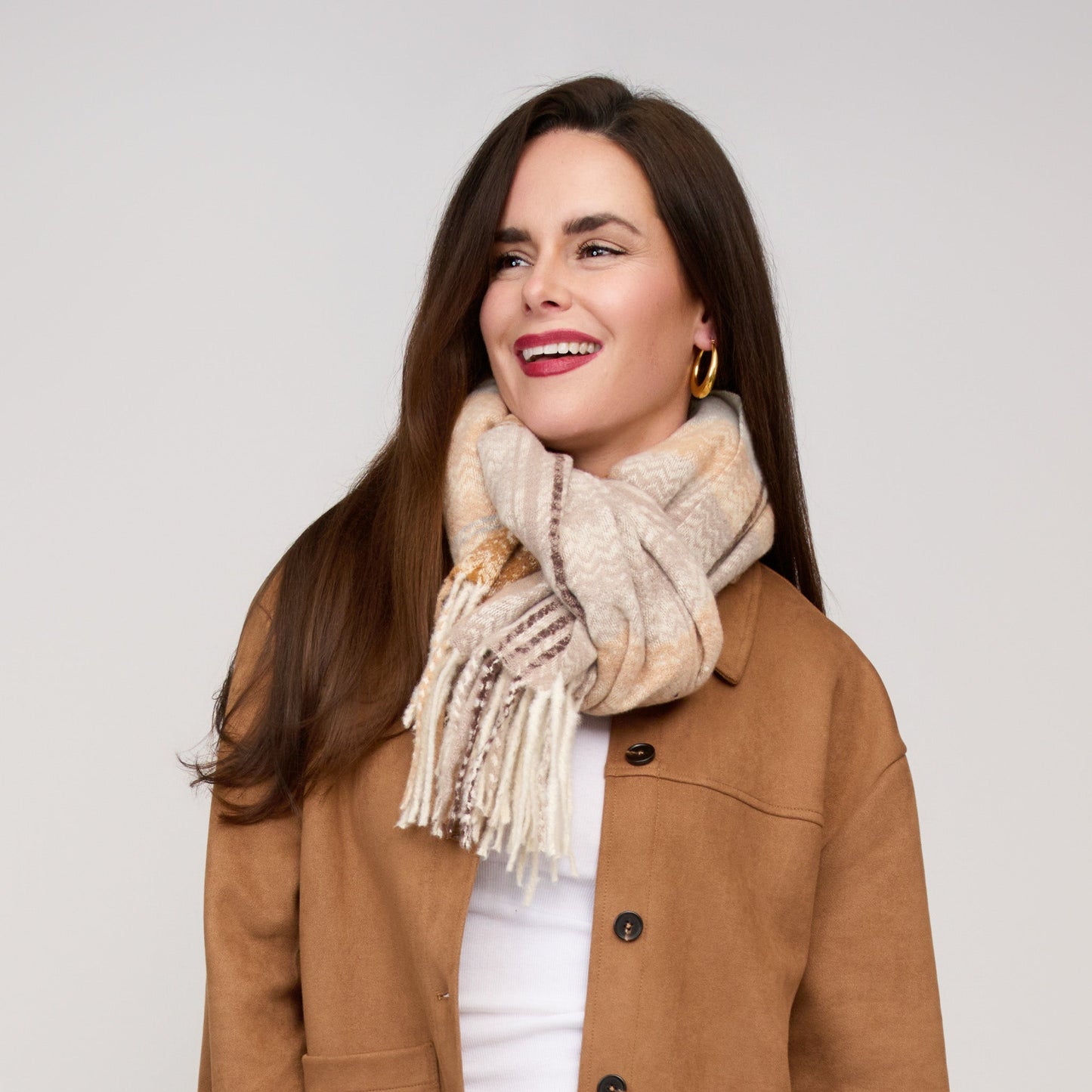 Callen Tartan Plaid Fringe Scarf