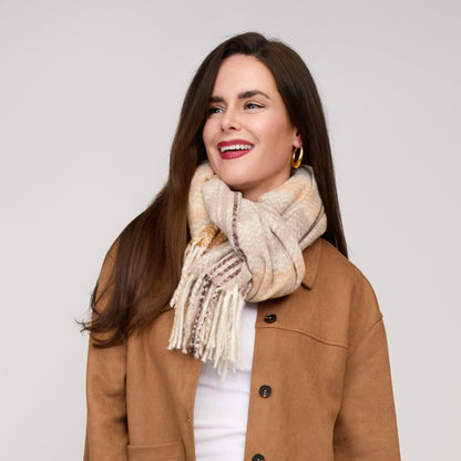 Callen Tartan Plaid Fringe Scarf